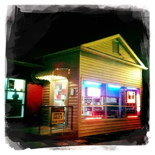 a restaurant at night