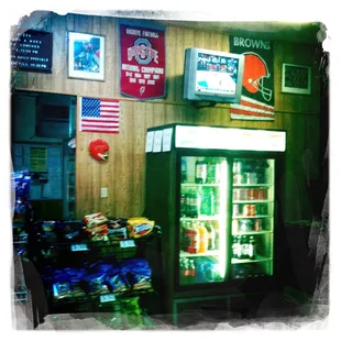 a vending machine in a restaurant