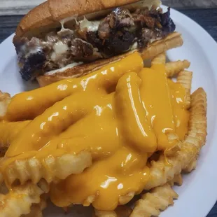 Steak Philly with Cheese fries.