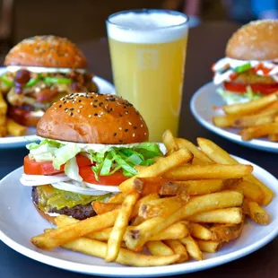 All American Cheeseburger with Fries