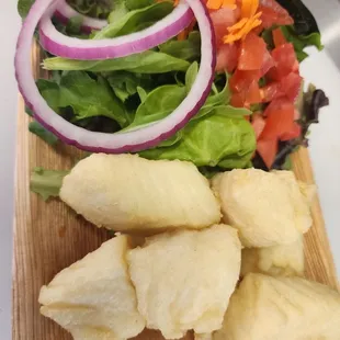 Alaskan Halibut with Salad. Only at Sellwood Fish and Chips.