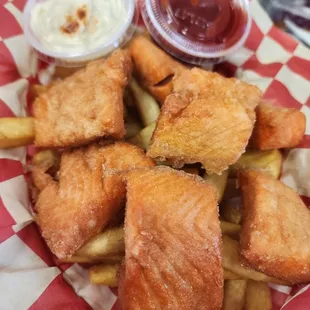 Salmon Fish and Chips, only at Sellwood fish and Chips.