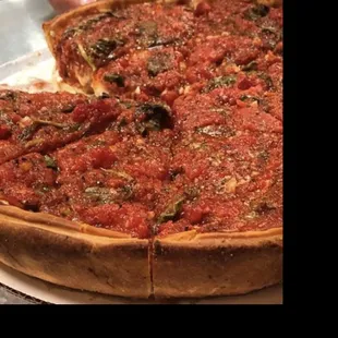 Authentic deep dish pizza from Chicago