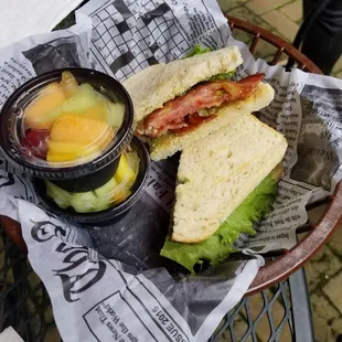 BLT with fruit