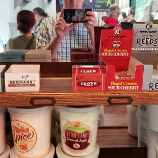 a display of ice creams