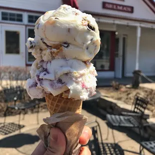 Fat Elvis on the bottom, blueberry cheesecake on top - both were delicious!