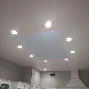 After Kitchen Upgrade removed old lighting and replaced it with 8 LED can lights