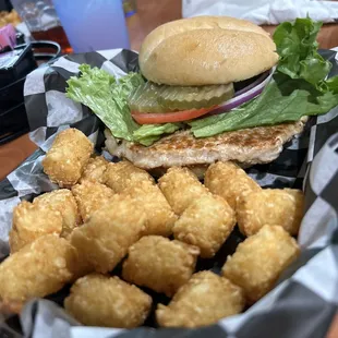Grilled tenderloin with tots