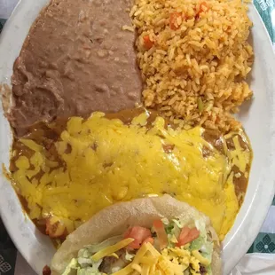 #2 -2 cheese Enchiladas with a puffy taco  Great!