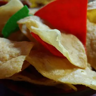 the crunchy, greasy chips. great with the peppery roasted salsa