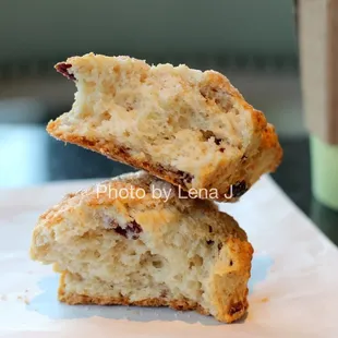 Inside of Cranberry Scone - good! Nice and tender inside. My favorite of their scones.