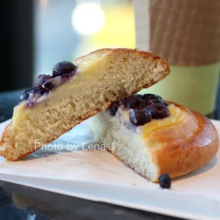 Inside of Blueberry Cheese Danish - not great.