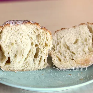 Inside of Morning Bun - it's ok. Texture is dense and bready.