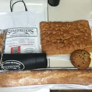 Goodie bag to take home. The focaccia was amazing.