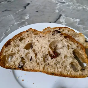 Olive bread cross section