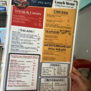 Current menu