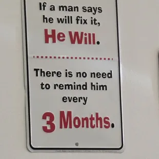 Sign on the wall