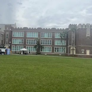 the front of the building