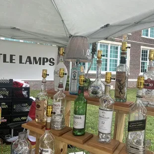 a variety of liquors