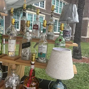 a variety of liquors