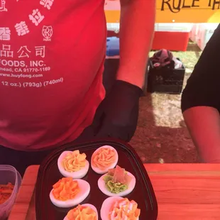 TOP RIGHT, DOWN, OVER &amp; UP: Chips &amp; Salsa Green Eggs &amp; Ham, Buffalo Ranch, Buffalo Bleu Cheese, Roasted Red Pepper, Thai (6 for $12). Yummy