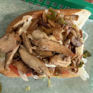 Half chicken cheesesteak