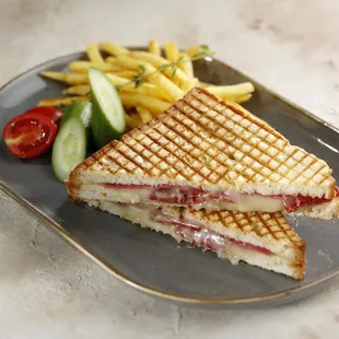 a sandwich and french fries
