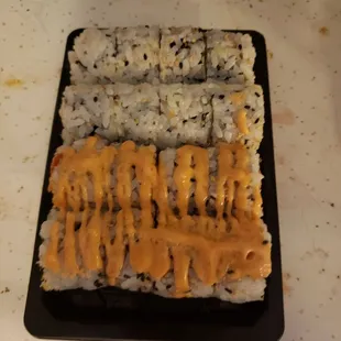 Pacific roll and spicy crawfish roll