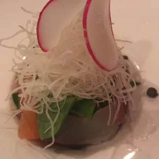 Sashimi Salad w/ Capers, Garlic Olive Oil