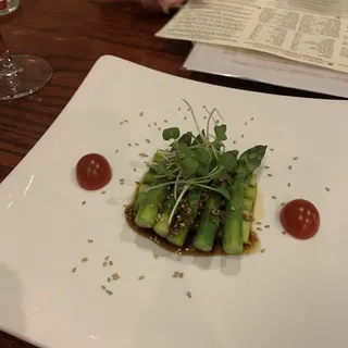 Asparagus with Sweet Sesame Sauce