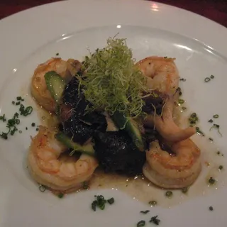 Wild Jumbo Shrimp Sauteed w/ Asparagus and Mushrooms