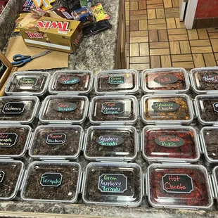 a variety of food items