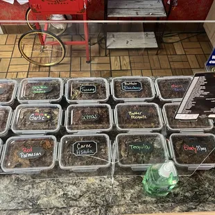 a variety of food items