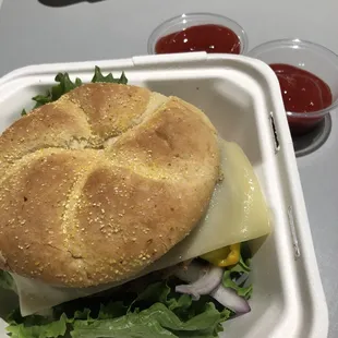 Turkey burger from the grill