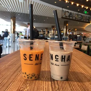 two drinks on a table