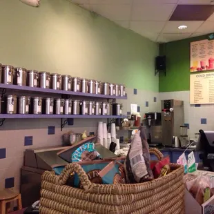 Poppin lychee boba iced tea latte