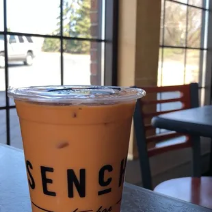 Thao tea latte with tapioca pearls.