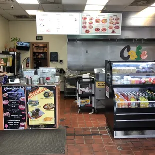 the inside of a restaurant