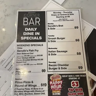 menu