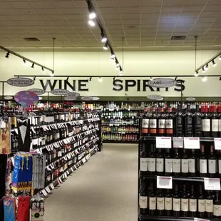 Very nice wine and spirits department.