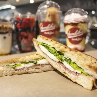 a sandwich cut in half