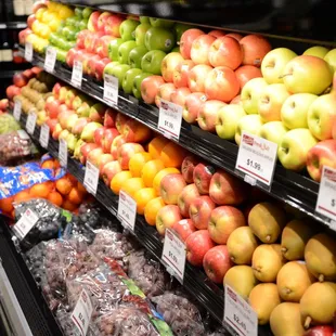 a fruit section in a grocery store