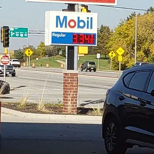 a car at a gas station