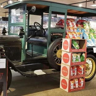 an old car in a store