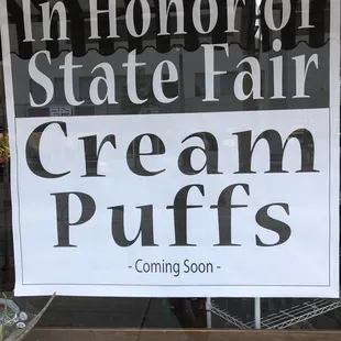 a sign in a store window