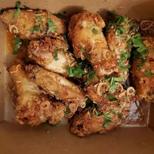 #12 Punhani Wings $14. Definitely worth it. Not too sweet honey glaze sauce with a slight heat. crispy outside, juicy inside.