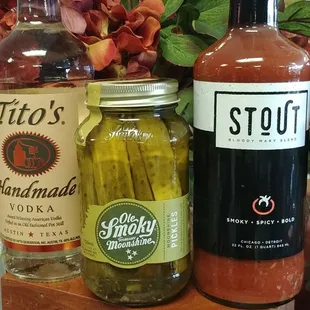 Moonshine pickle to garnish your bloody Mary!