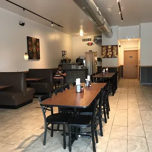 the dining area of the restaurant