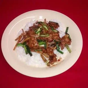 Mongolian Beef Over Rice