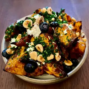 Roasted Squash - hazelnut, goat cheese, pomegranate molasses
